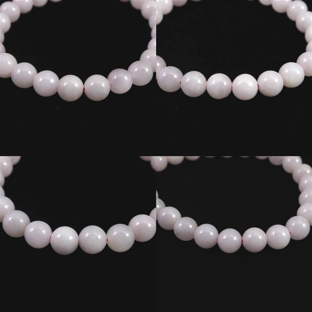 ミャンマー産 ラベンダー 翡翠 ヒスイ 7.5mmブレスレット 19.5g #89266 | 7枚目