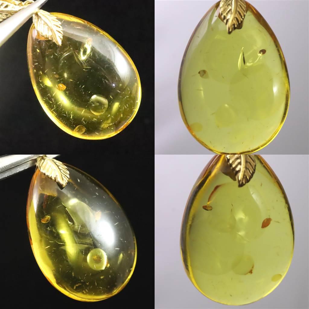 天然琥珀 バルティックアンバー 26mm ペアシェイプ ペンダント 3.0g #15581 | 6枚目