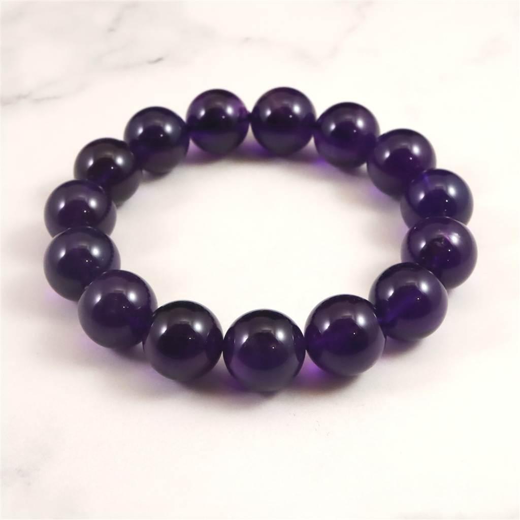 ウルグアイ産 アメジスト AAA 14.5mブレスレット 66.4g #20096 | 2枚目