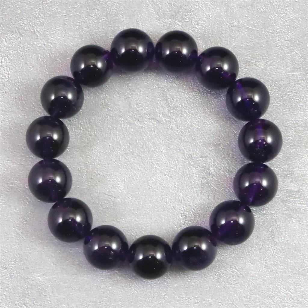 ウルグアイ産 アメジスト AAA 14.5mブレスレット 66.4g #20096 | 3枚目