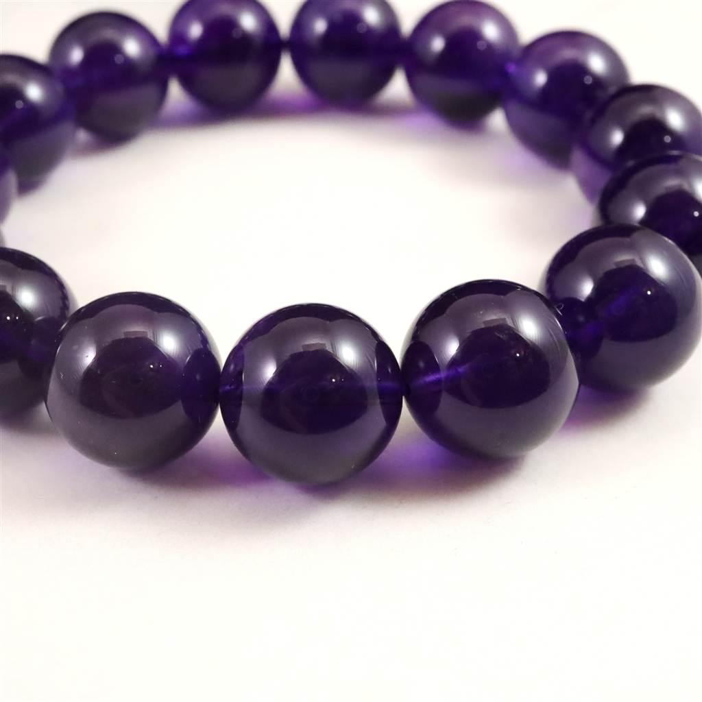 ウルグアイ産 アメジスト AAA 14.5mブレスレット 66.4g #20096 | 7枚目