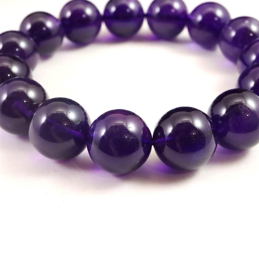 ウルグアイ産 アメジスト AAA 14.5mブレスレット 66.4g #20096 | 8枚目