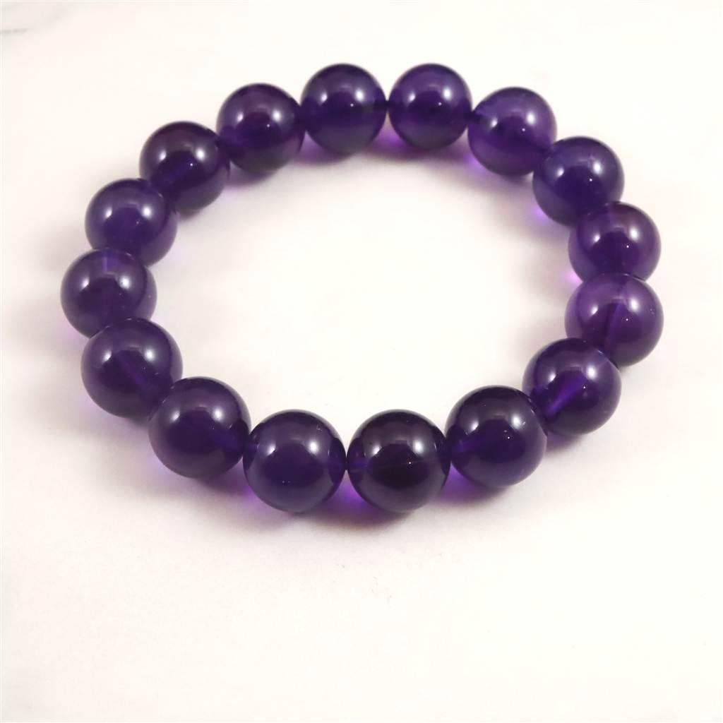 ウルグアイ産 アメジスト AAA 13mブレスレット 51.5g #66206 | 2枚目