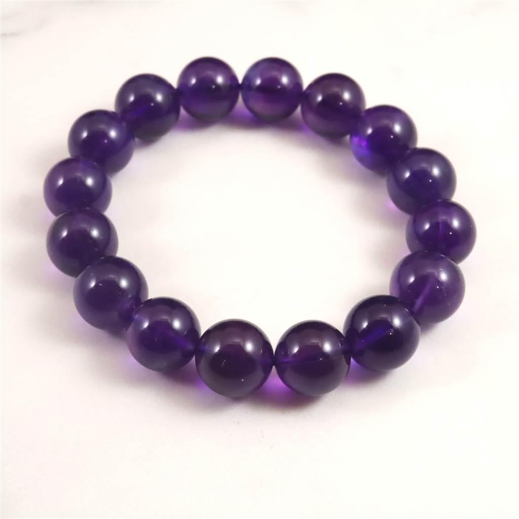 ウルグアイ産 アメジスト AAA 13mブレスレット 51.5g #66206 | 3枚目