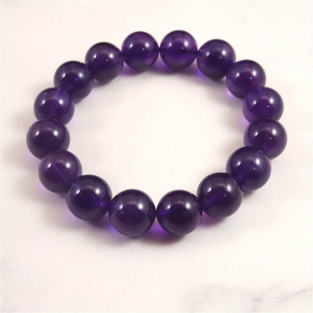 ウルグアイ産 アメジスト AAA 13mブレスレット 51.5g #66206 | 4枚目