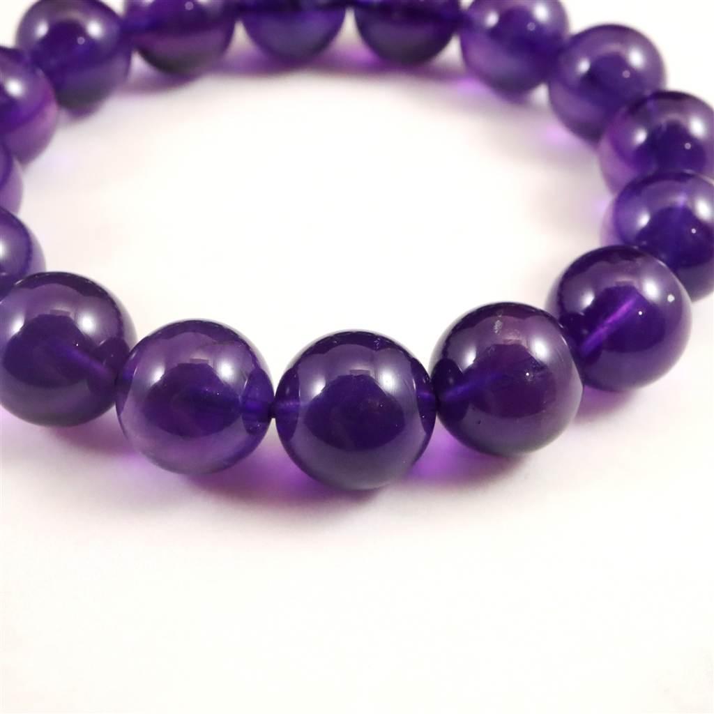 ウルグアイ産 アメジスト AAA 13mブレスレット 51.5g #66206 | 5枚目