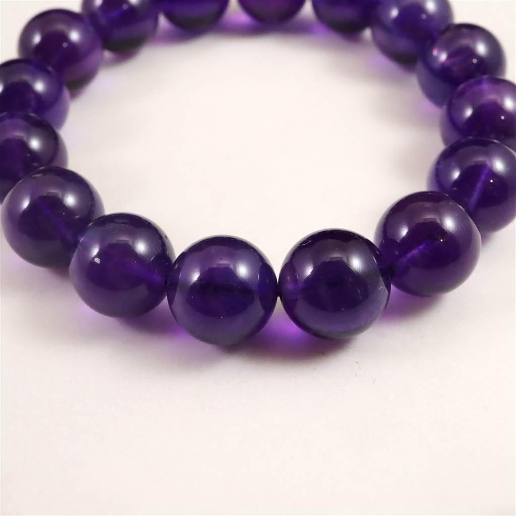 ウルグアイ産 アメジスト AAA 13mブレスレット 51.5g #66206 | 6枚目