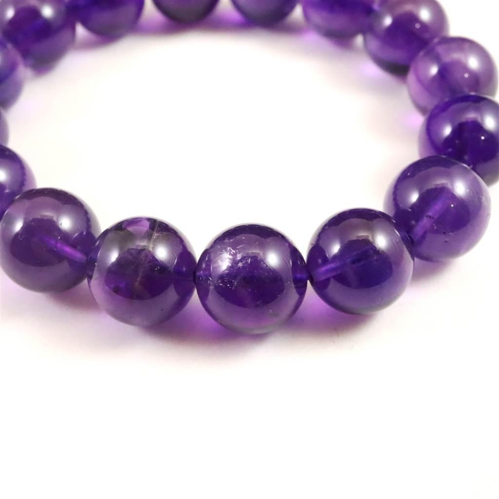 ウルグアイ産 アメジスト AAA 13mブレスレット 51.5g #66206 | 7枚目