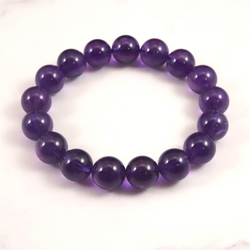 ウルグアイ産 アメジスト AAA 12.5mブレスレット 47.2g #40684 | 2枚目