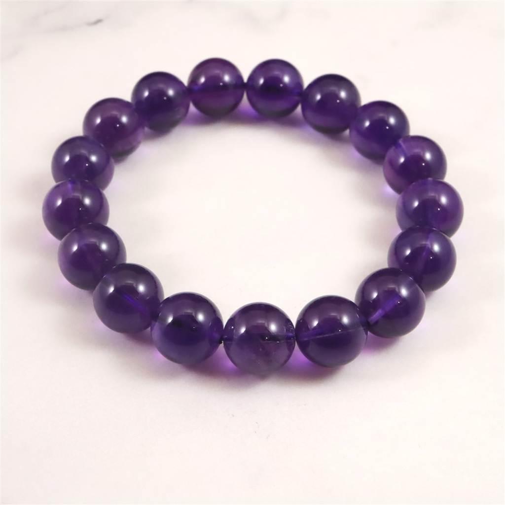 ウルグアイ産 アメジスト AAA 12.5mブレスレット 47.2g #40684 | 3枚目