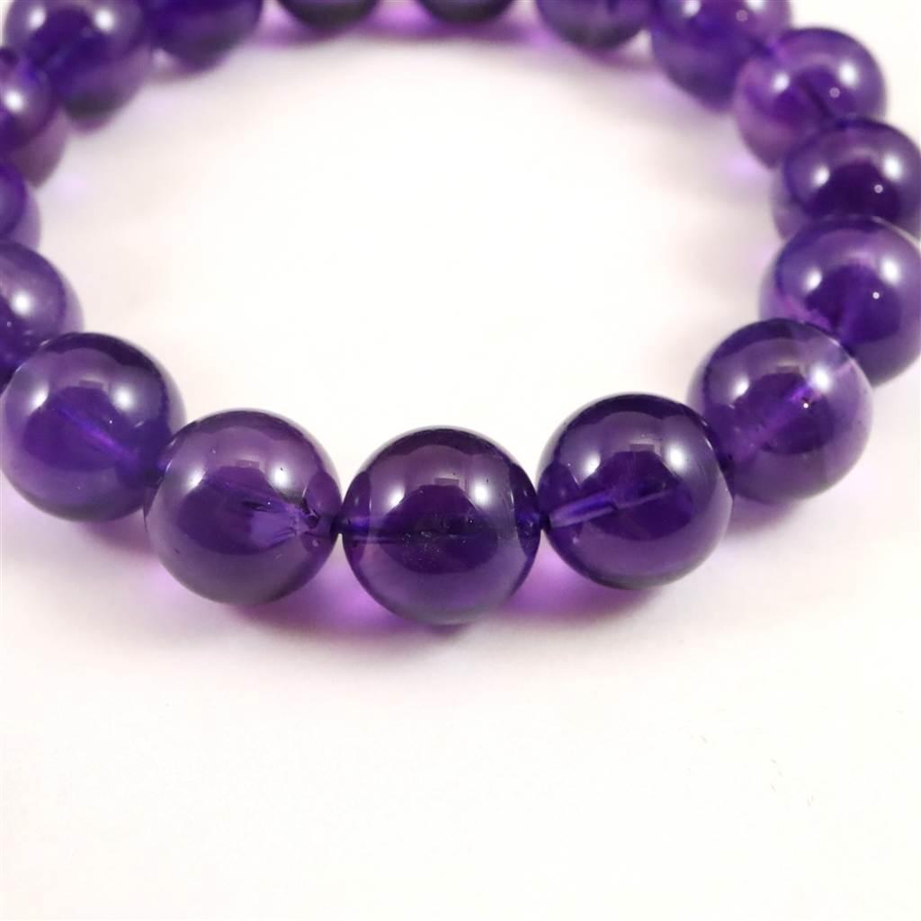 ウルグアイ産 アメジスト AAA 12.5mブレスレット 47.2g #40684 | 6枚目
