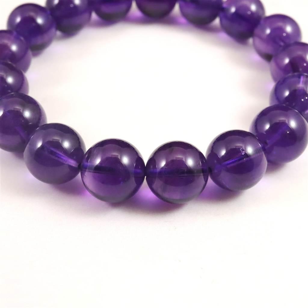 ウルグアイ産 アメジスト AAA 12.5mブレスレット 47.2g #40684 | 7枚目