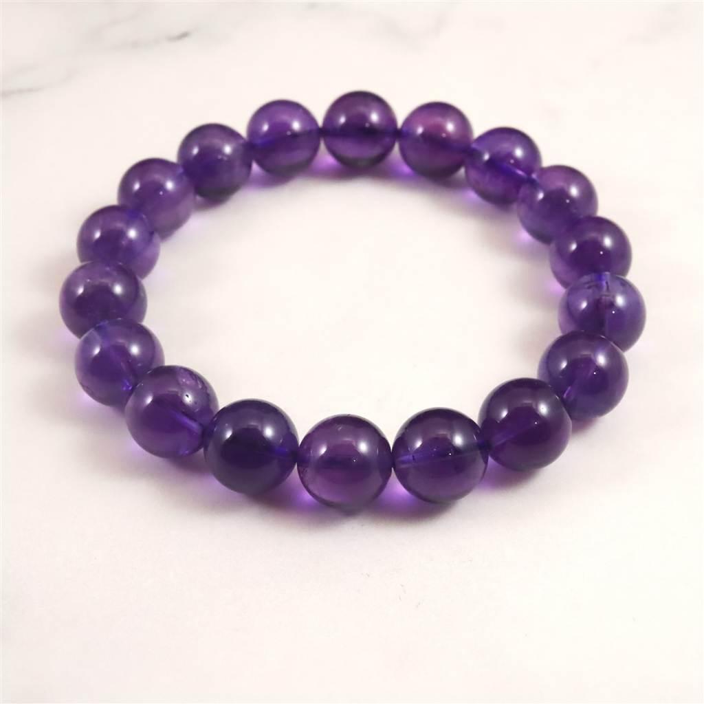 ウルグアイ産 アメジスト AAA 11.5mブレスレット 40.0g #97528 | 2枚目