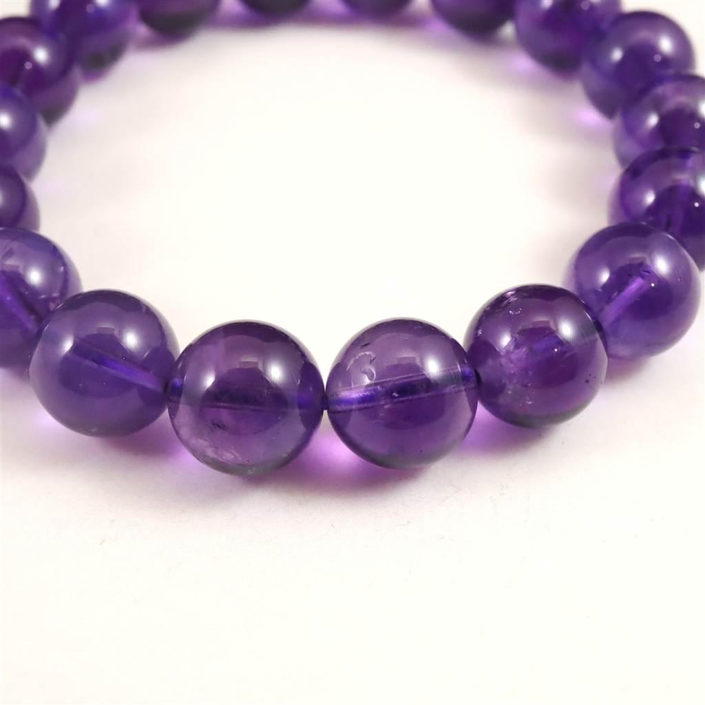 ウルグアイ産 アメジスト AAA 11.5mブレスレット 40.0g #97528 | 5枚目