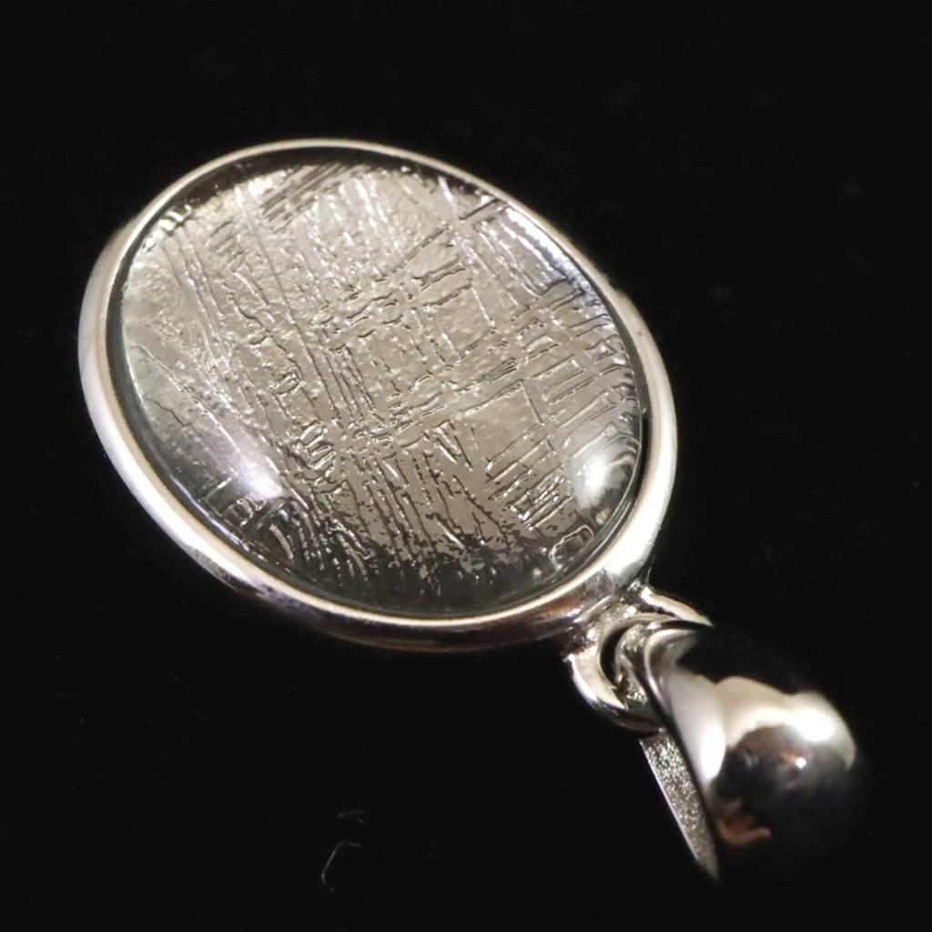 ギベオン シルバー 12X10mmオーバル型 ペンダント 2.1g #65100 | 4枚目