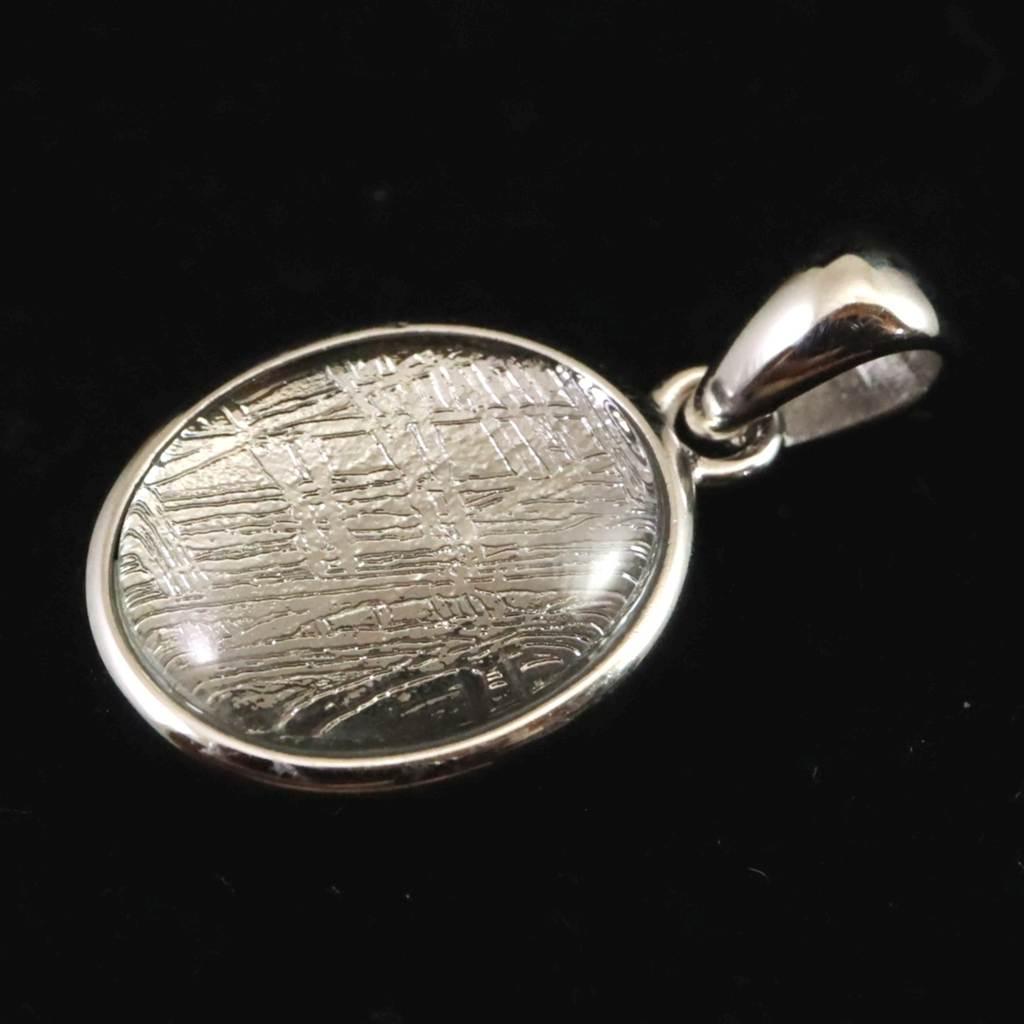 ギベオン シルバー 12X10mmオーバル型 ペンダント 2.1g #65100 | 5枚目