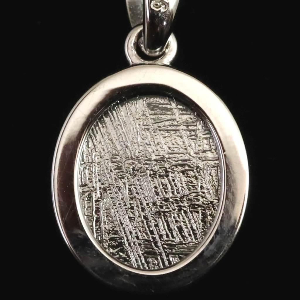 ギベオン シルバー 12X10mmオーバル型 ペンダント 2.1g #65100 | 6枚目