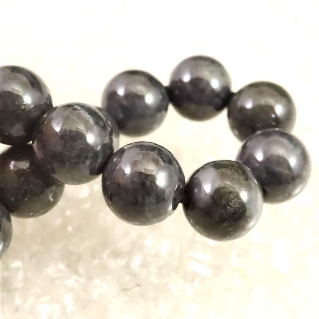 糸魚川翡翠 ヒスイ 黒 12mmブレスレット ディレクトリカード付 54.0g #68175 | 6枚目