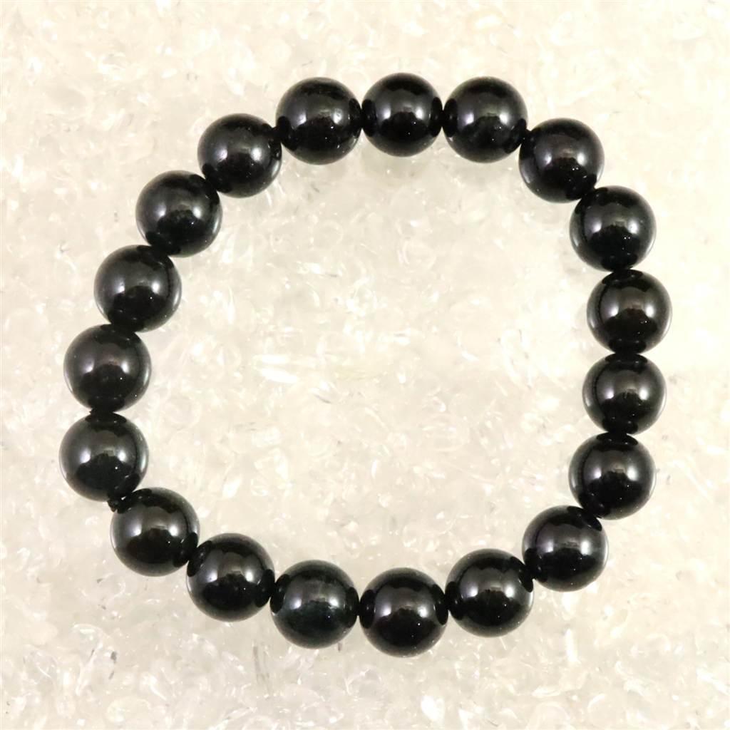 糸魚川翡翠 ヒスイ 黒 10mmブレスレット ディレクトリカード付 35.8g #689151枚目の画像