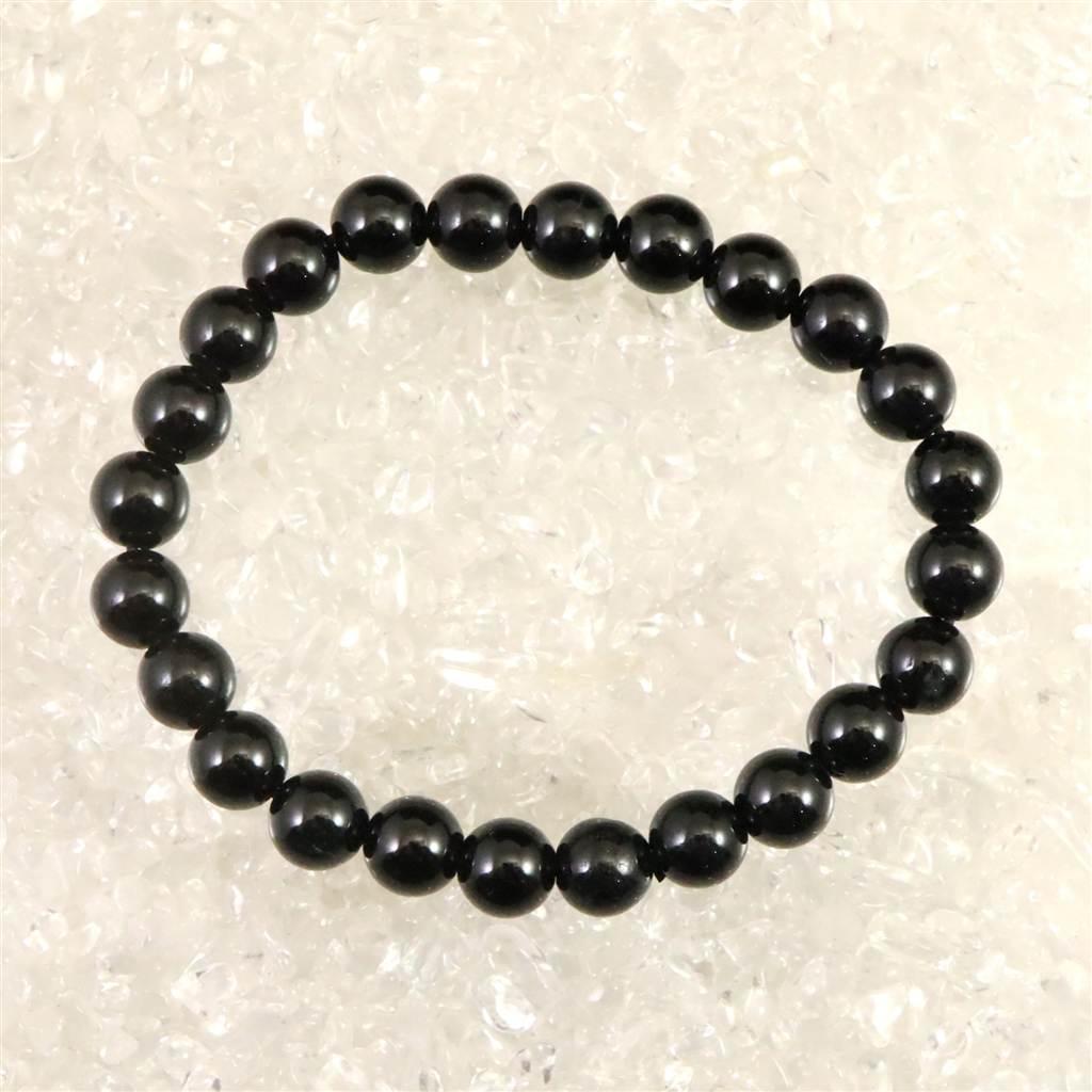 糸魚川翡翠 ヒスイ 黒 8mmブレスレット ディレクトリカード付 21.8g #904911枚目の画像