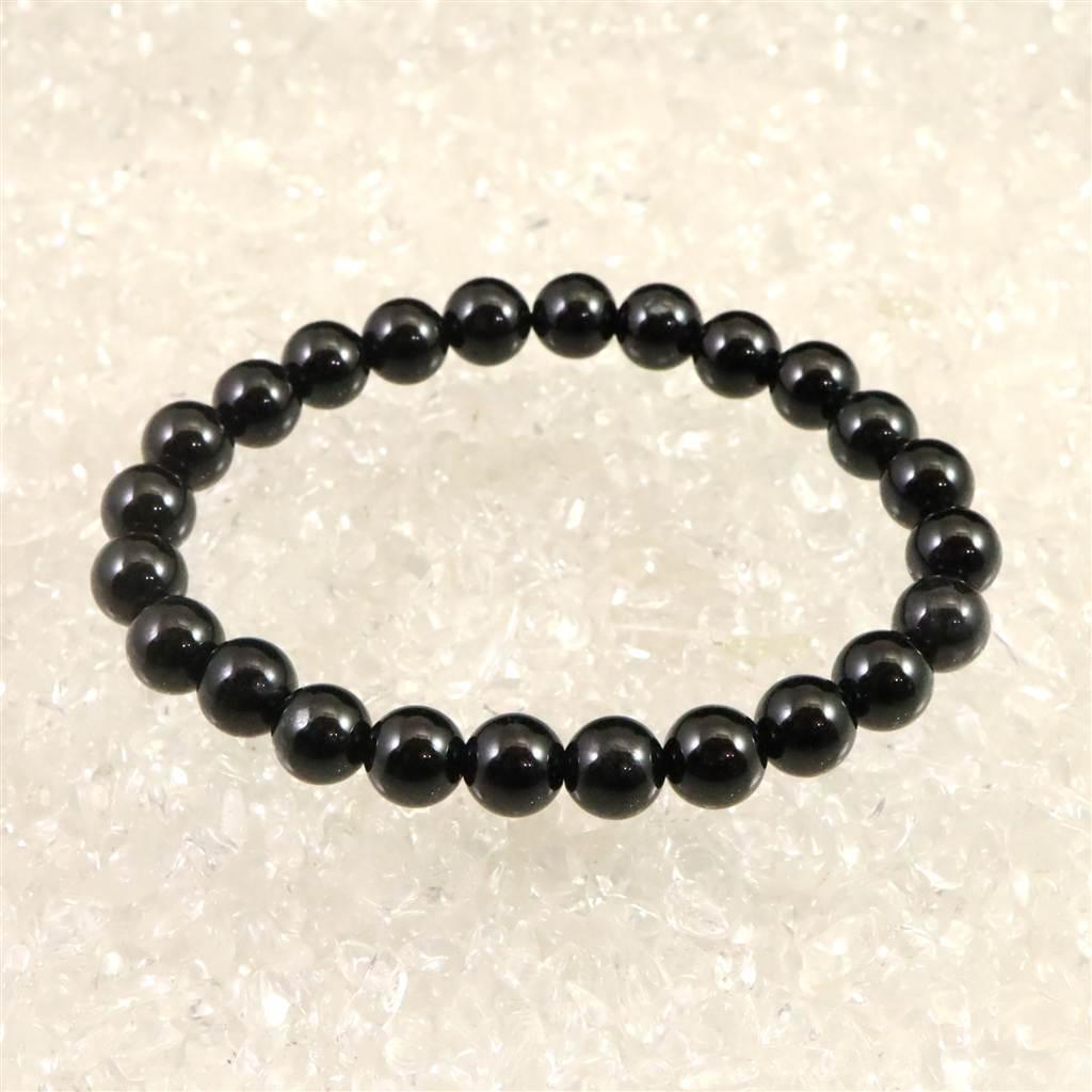 糸魚川翡翠 ヒスイ 黒 8mmブレスレット ディレクトリカード付 21.8g #57941 | 2枚目