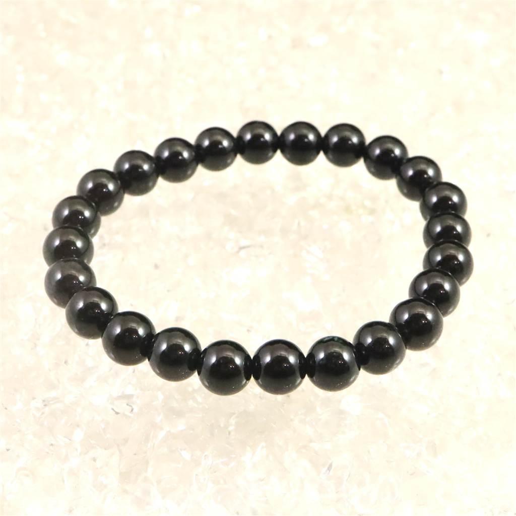 糸魚川翡翠 ヒスイ 黒 8mmブレスレット ディレクトリカード付 21.8g #57941 | 3枚目