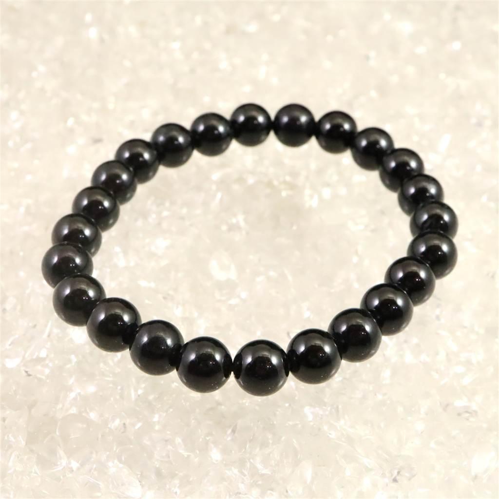 糸魚川翡翠 ヒスイ 黒 8mmブレスレット ディレクトリカード付 21.7g #15773 | 3枚目