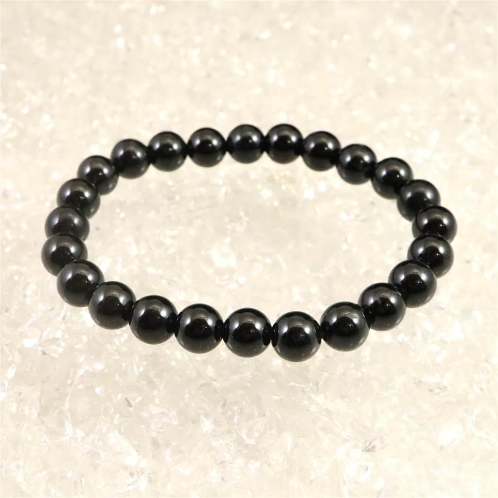 糸魚川翡翠 ヒスイ 黒 8mmブレスレット ディレクトリカード付 21.7g #15773 | 4枚目