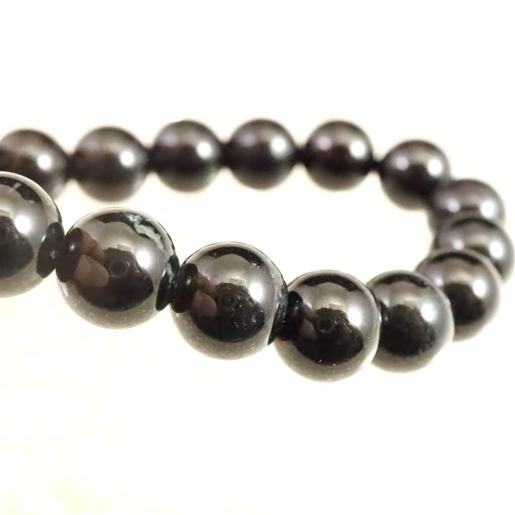 糸魚川翡翠 ヒスイ 黒 8mmブレスレット ディレクトリカード付 21.7g #15773 | 5枚目