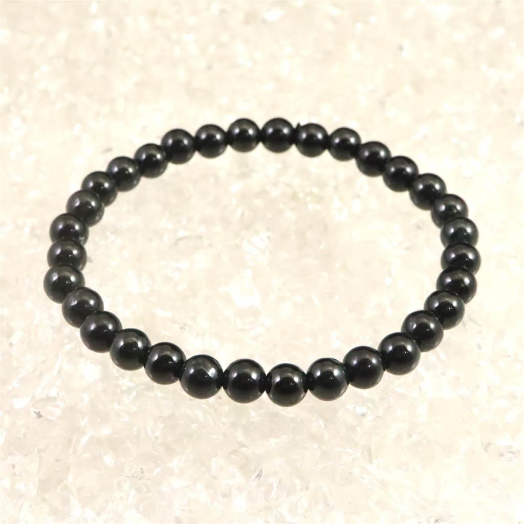 糸魚川翡翠 ヒスイ 黒 6mmブレスレット ディレクトリカード付 11.8g #52373 | 2枚目