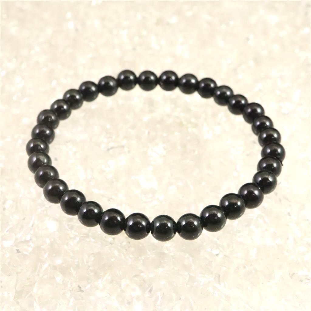 糸魚川翡翠 ヒスイ 黒 6mmブレスレット ディレクトリカード付 11.8g #52373 | 3枚目