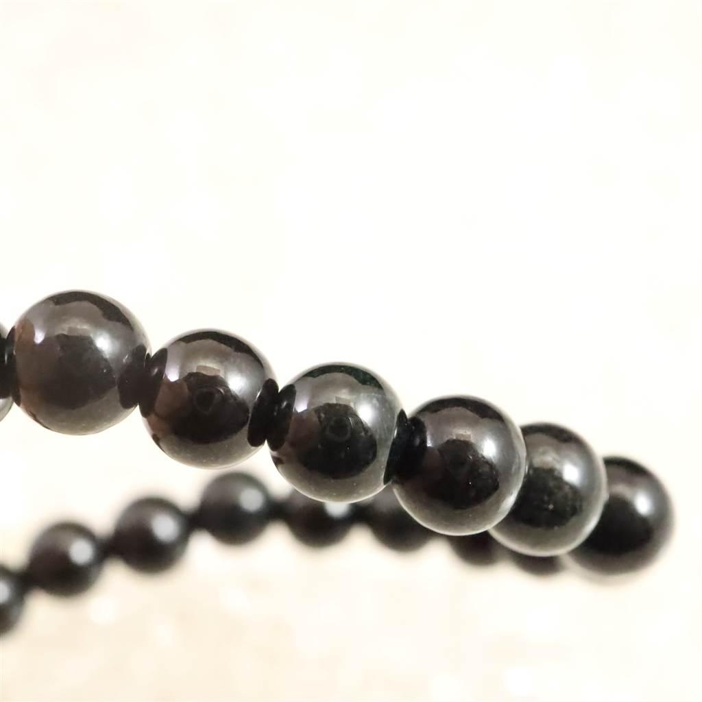 糸魚川翡翠 ヒスイ 黒 6mmブレスレット ディレクトリカード付 11.8g #52373 | 4枚目