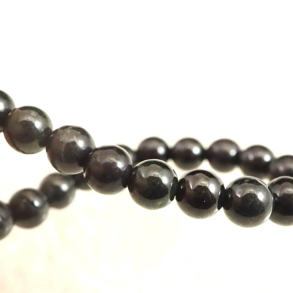 糸魚川翡翠 ヒスイ 黒 6mmブレスレット ディレクトリカード付 11.8g #52373 | 5枚目