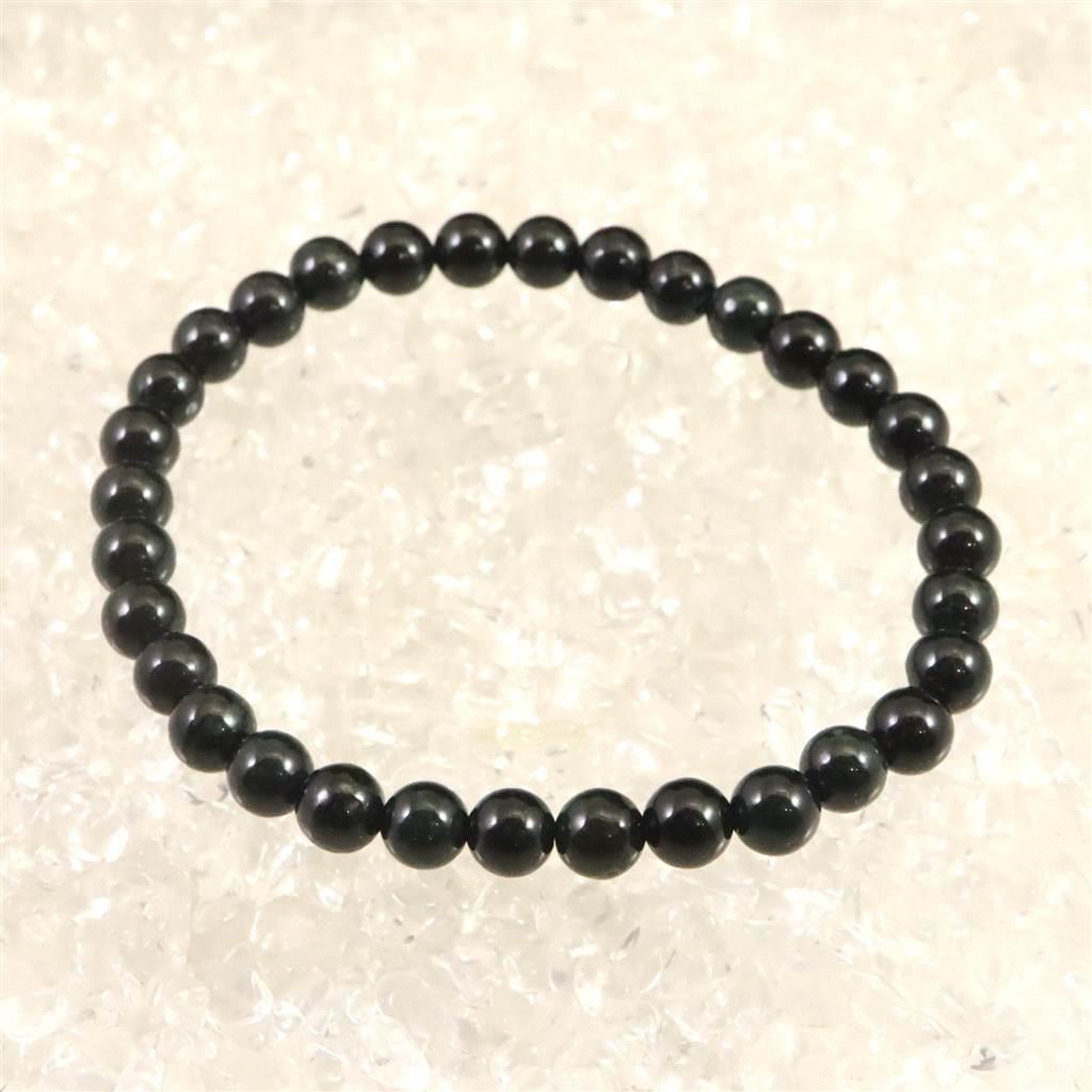 糸魚川翡翠 ヒスイ 黒 6mmブレスレット ディレクトリカード付 11.6g #45875 | 2枚目
