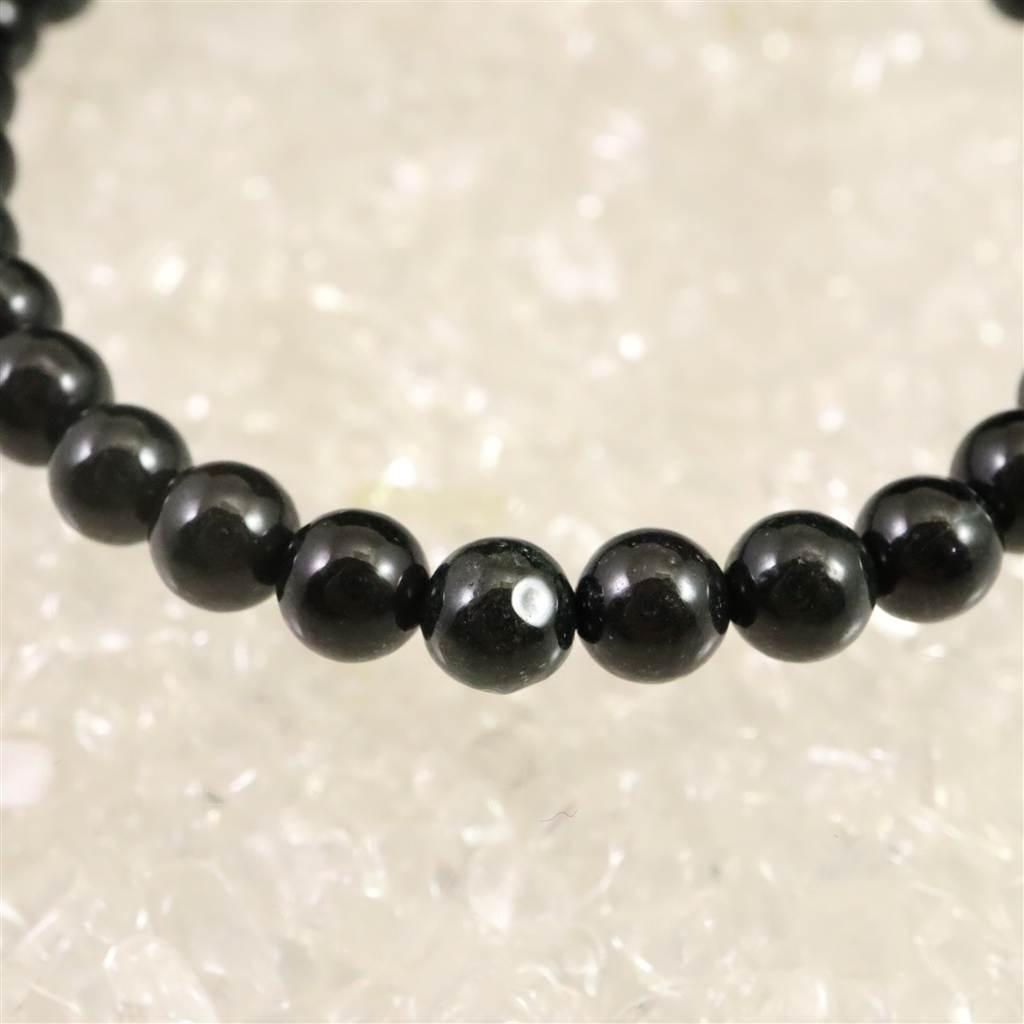 糸魚川翡翠 ヒスイ 黒 6mmブレスレット ディレクトリカード付 11.6g #45875 | 5枚目