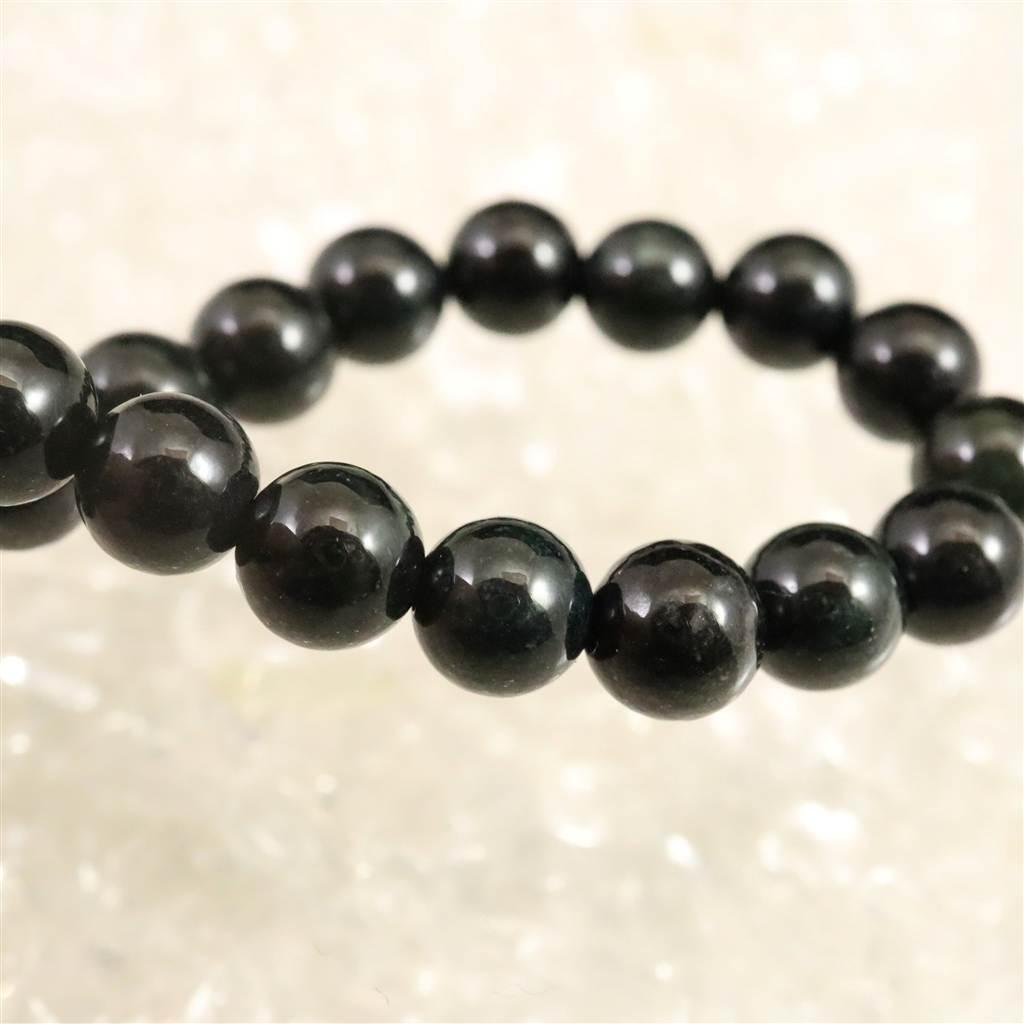 糸魚川翡翠 ヒスイ 黒 6mmブレスレット ディレクトリカード付 11.6g #45875 | 6枚目