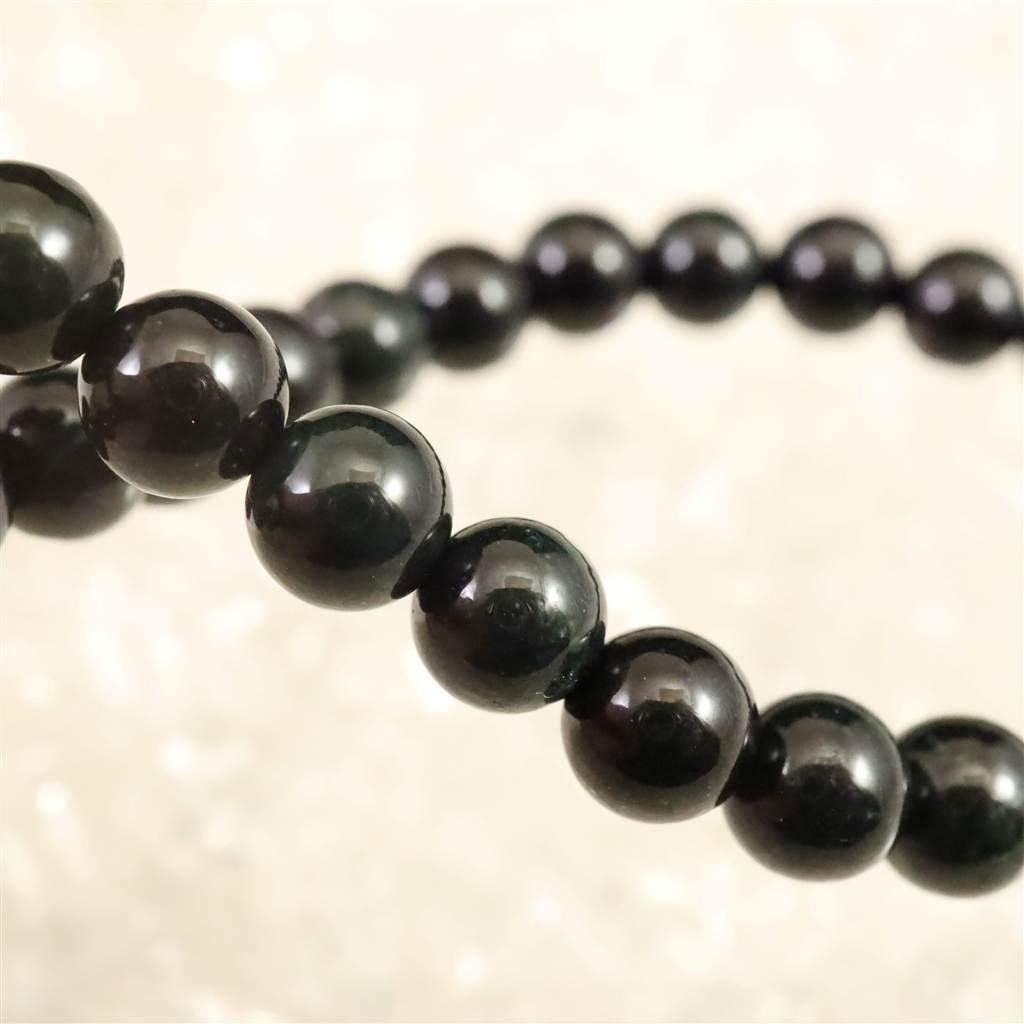 糸魚川翡翠 ヒスイ 黒 6mmブレスレット ディレクトリカード付 11.6g #45875 | 7枚目