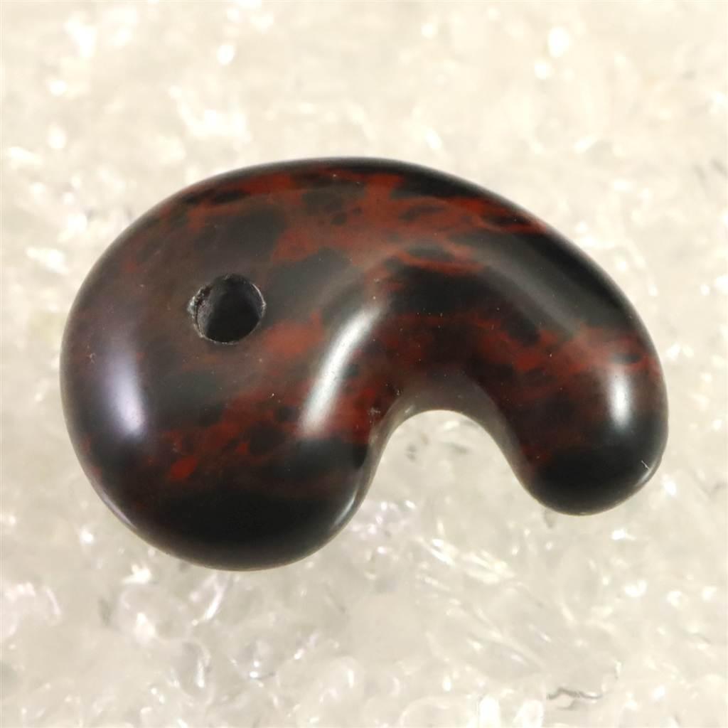 北海道産 ヴァーミリオンオブシディアン(紅十勝) 34mm勾玉 12.2g #96712 | 2枚目