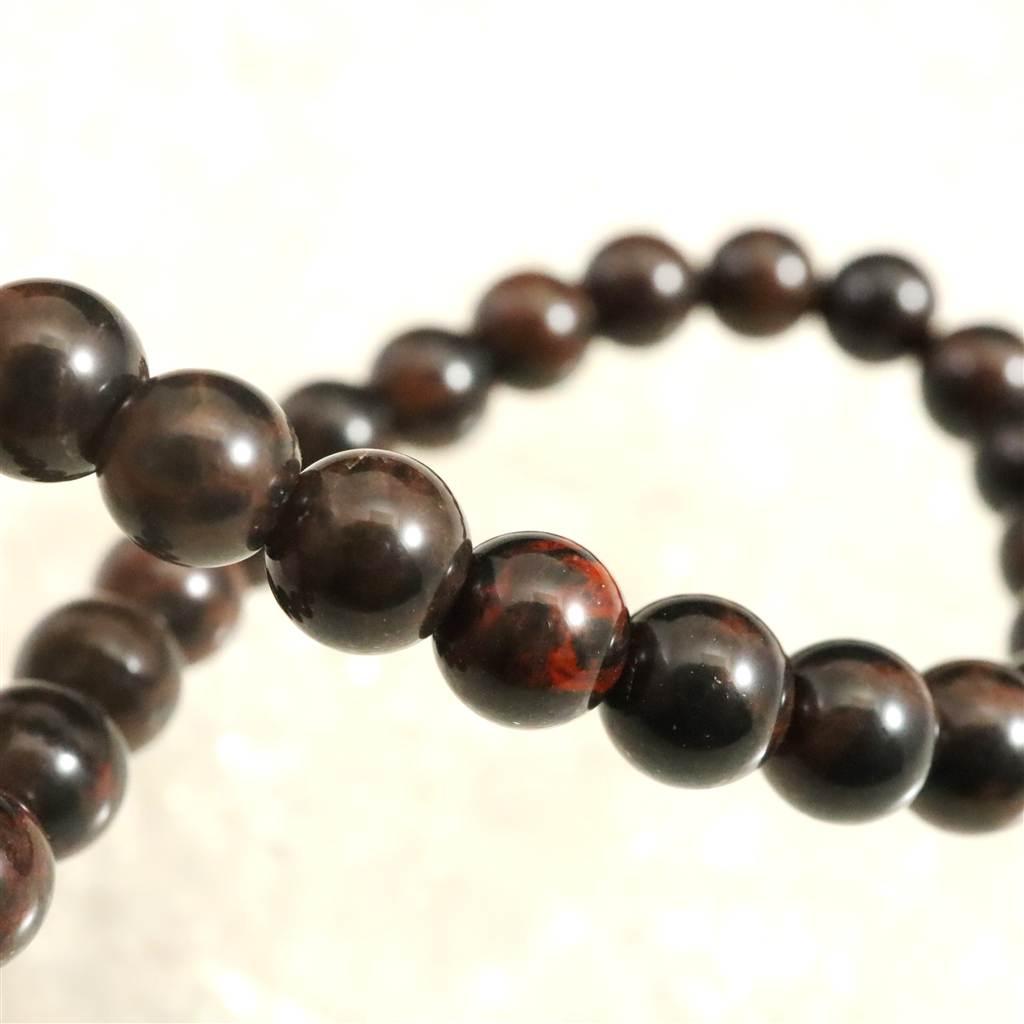 北海道産 ヴァーミリオンオブシディアン(紅十勝) 6mmブレスレット 8.9g #16613 | 5枚目