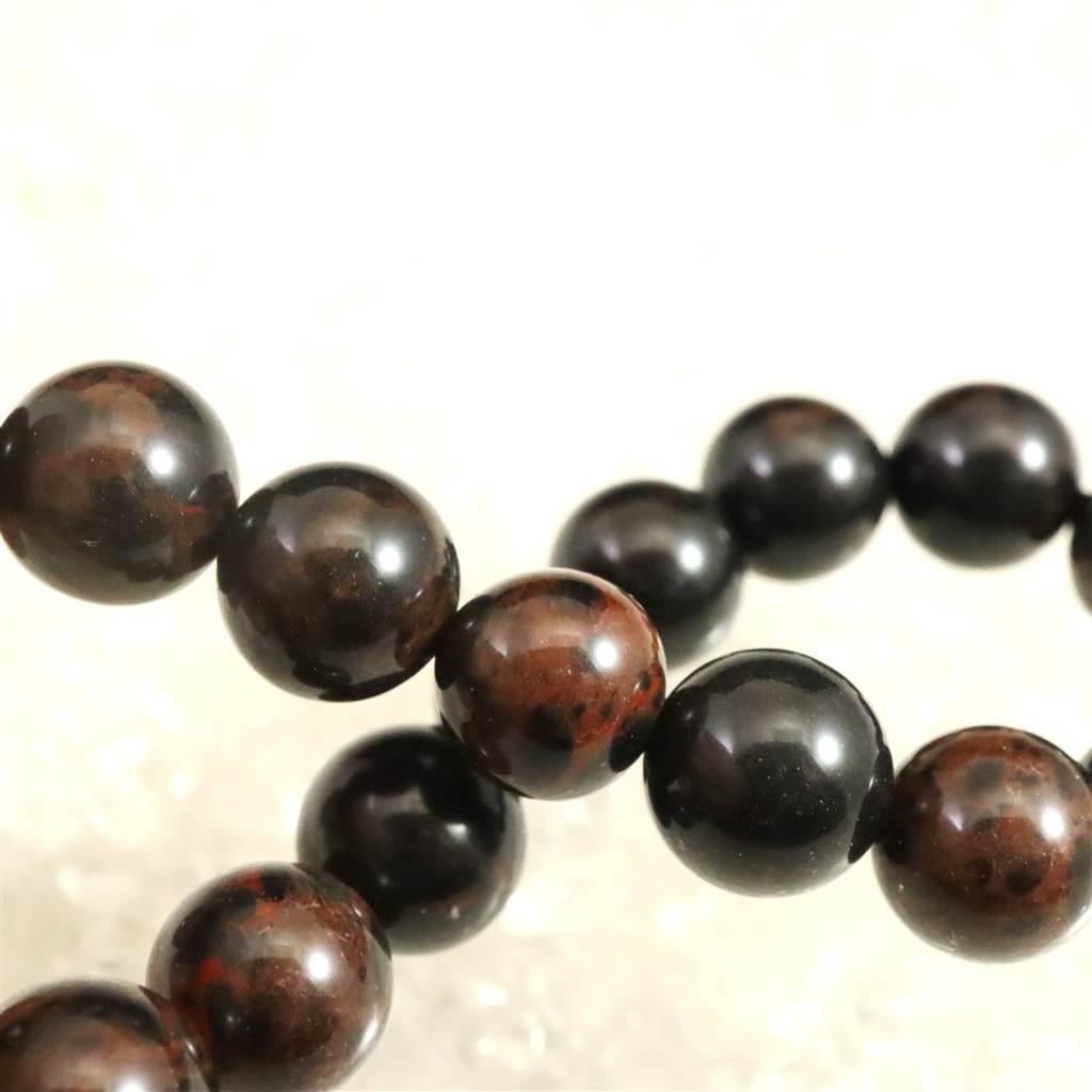 北海道産 ヴァーミリオンオブシディアン(紅十勝) 9.5mmブレスレット 21.6g #40836 | 5枚目