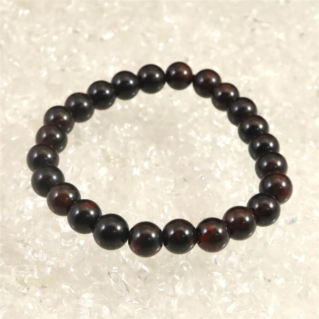 北海道産 ヴァーミリオンオブシディアン(紅十勝) 8mmブレスレット 15.3g #44137 | 2枚目