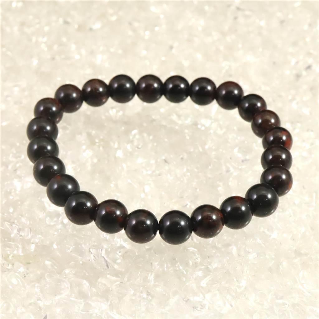 北海道産 ヴァーミリオンオブシディアン(紅十勝) 8mmブレスレット 15.3g #44137 | 3枚目