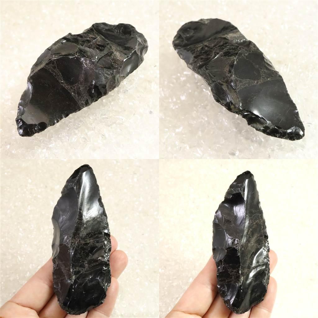 黒曜石 打製石器 99mm 後期旧石器時代 東北・北海道地域 79.0g #85670 | 6枚目