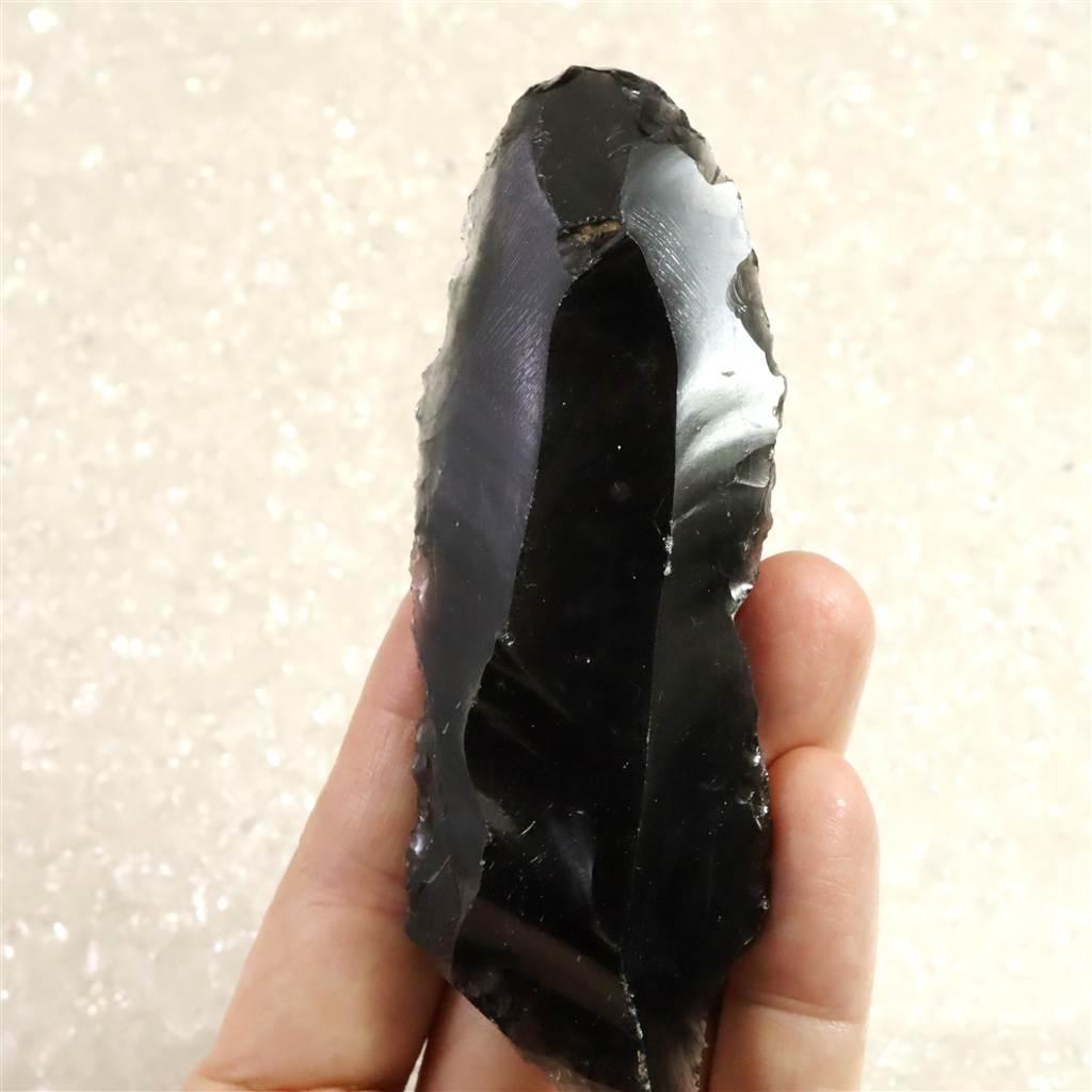 黒曜石 打製石器 101mm 後期旧石器時代 東北・北海道地域 52.0g #61699 | 6枚目