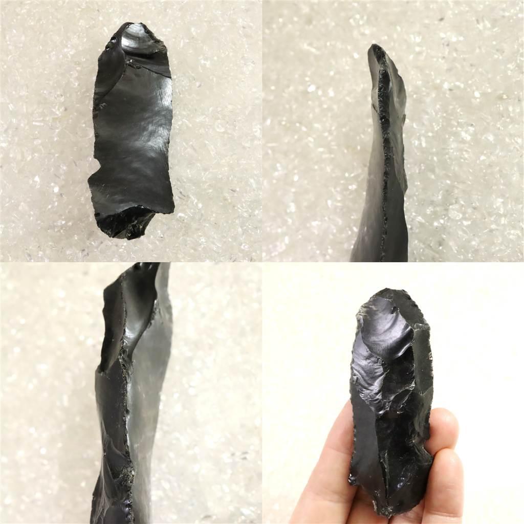 黒曜石 打製石器 81mm 後期旧石器時代 東北・北海道地域 33.3g #60846 | 6枚目