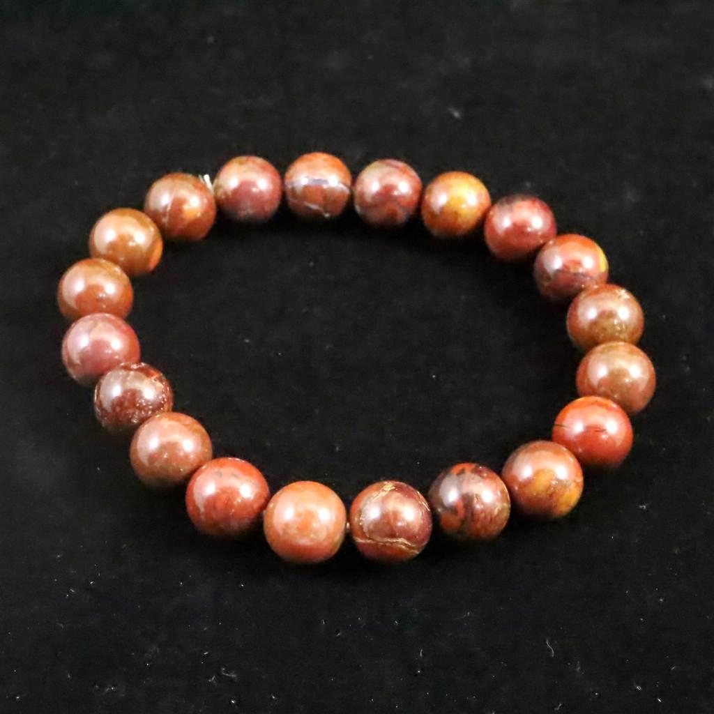 佐渡 赤玉石 10mmブレスレット 30.2g #88578 | 3枚目