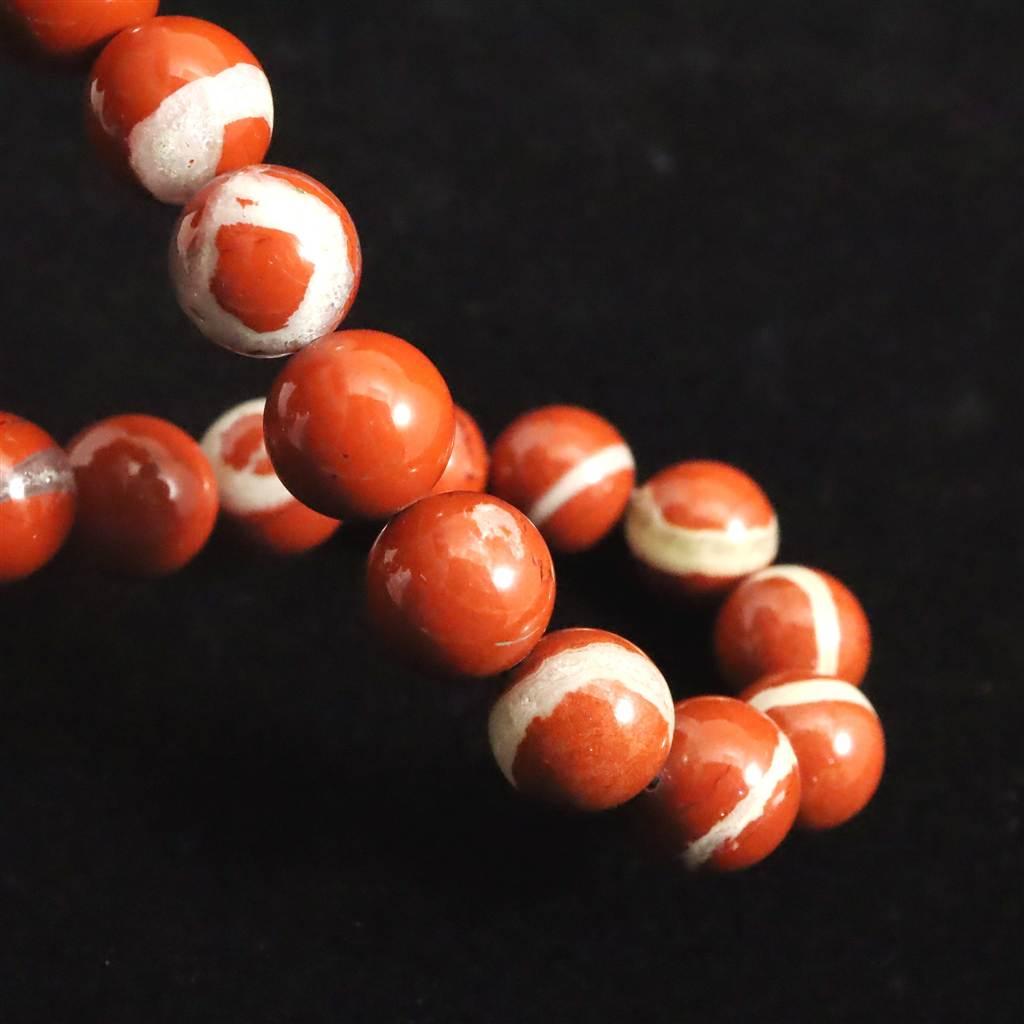 佐渡 赤玉石 山梨研磨 9.5mmブレスレット 26.2g #44468 | 6枚目