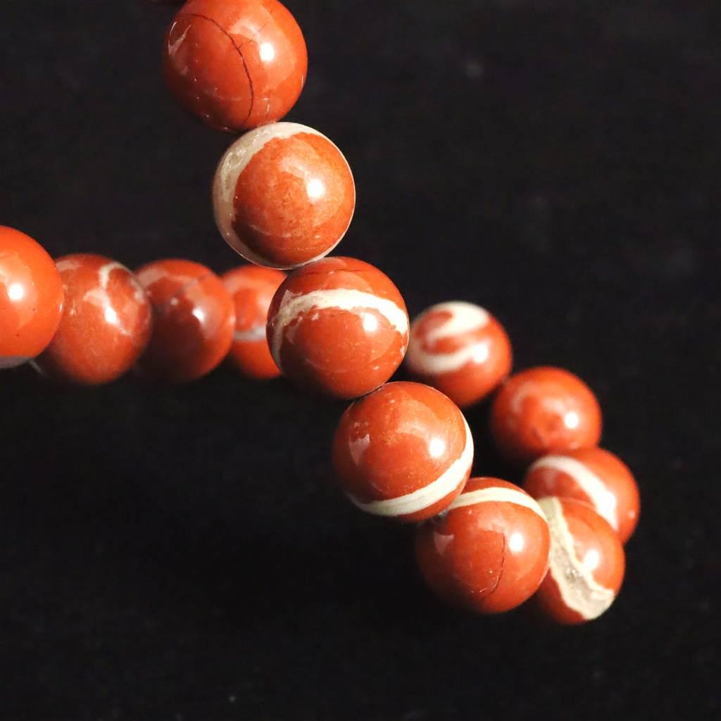 佐渡 赤玉石 山梨研磨 9.5mmブレスレット 26.2g #44468 | 7枚目