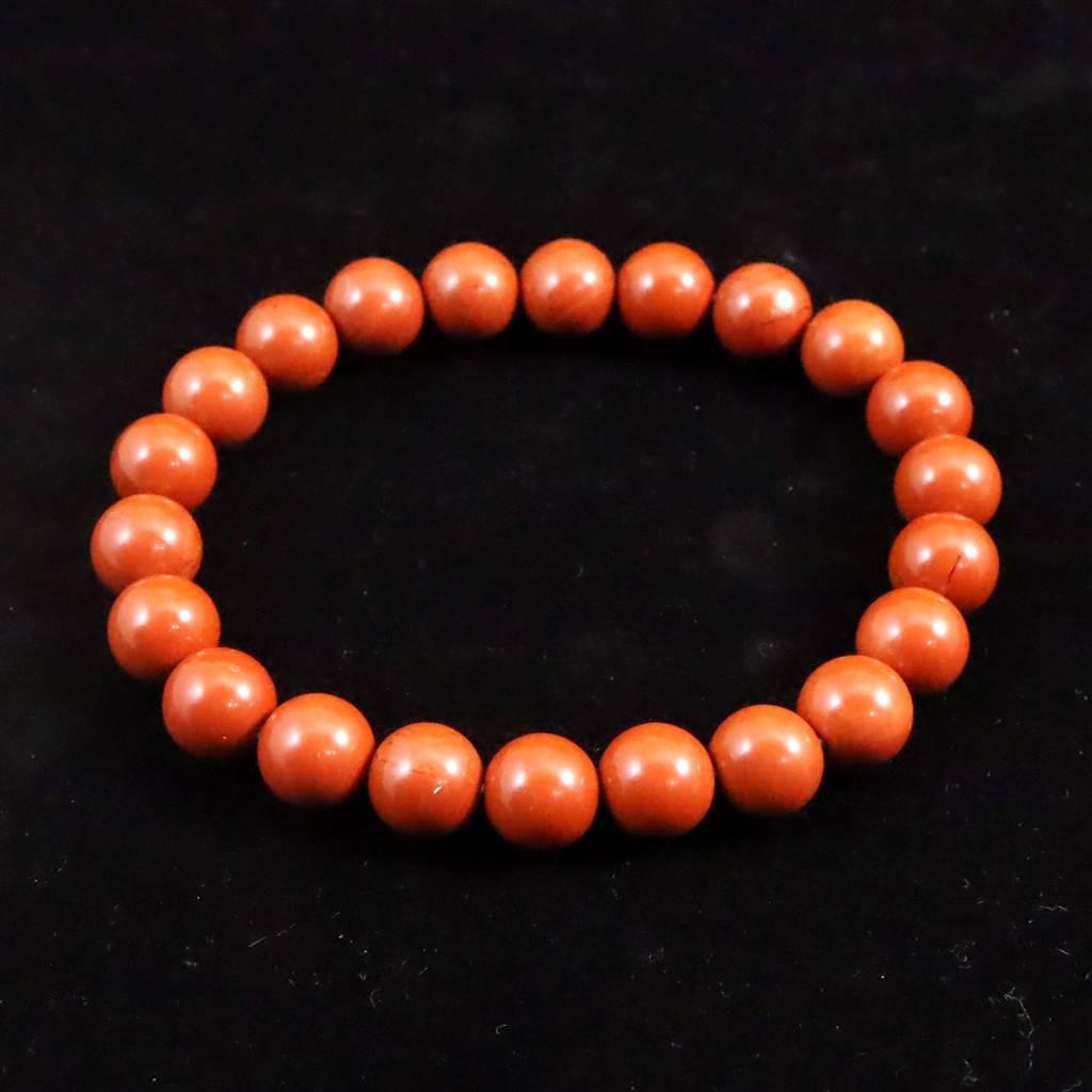 佐渡 赤玉石 9mmブレスレット 25.6g #52067 | 2枚目