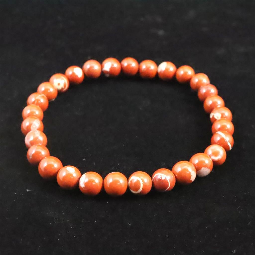 佐渡 赤玉石 山梨研磨 6.5mmブレスレット 13.8g #97798 | 3枚目